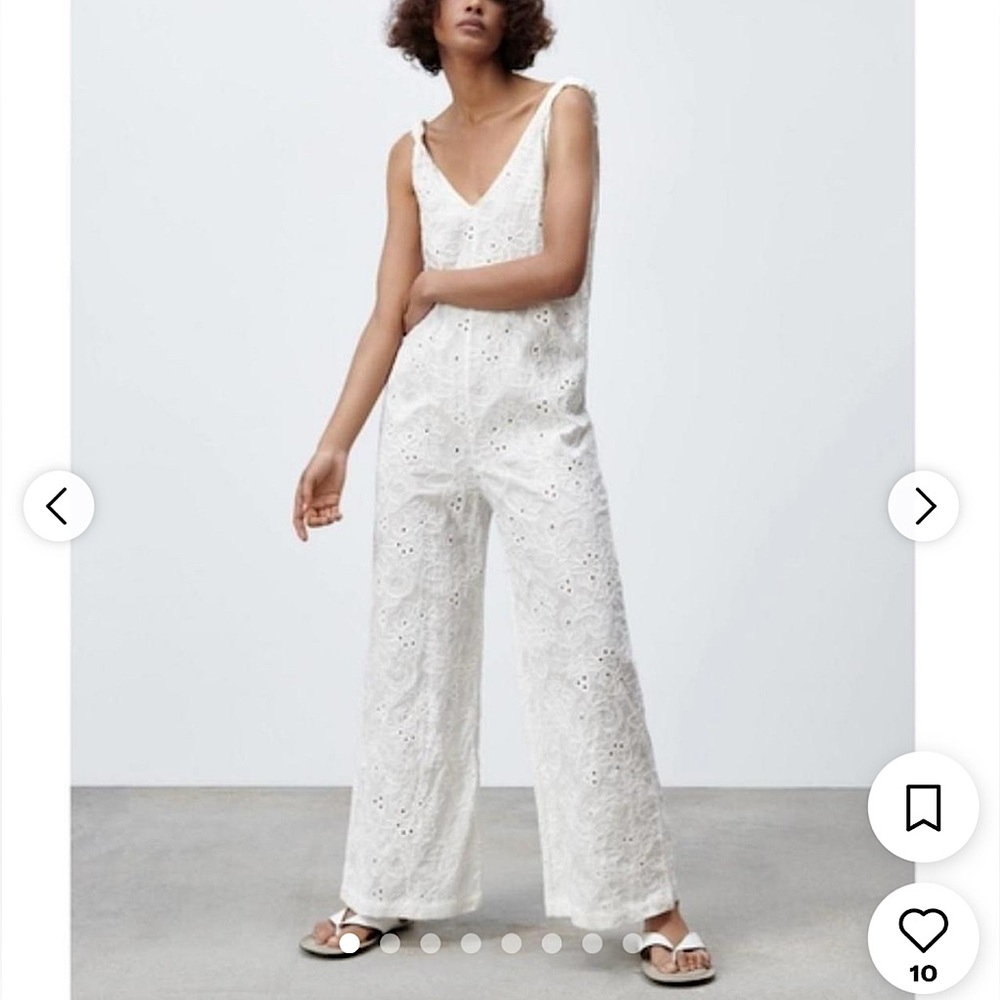 NWT The Grace Embroidered white eyelet jumpsuit